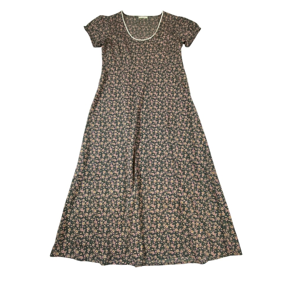 NATURAL LIFE Black Maxi Dress with Pink Floral Print